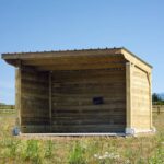 Abri bois mobile 3×4 m tractable – structure traitée, toit bac acier, housse CTB‑B+