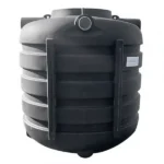 Cuve ronde économique 2000 L à enterrer – cuve PE rotomoulée, entrée/sortie Ø110 mm