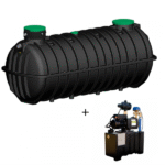 Cuve enterrée 10 000 L complète avec pompe – PEHD rotomoulée, entrée/sortie Ø 160 mm – Image 3