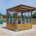 Râtelier déplaçable 2x3m – Distribution sécurisée du fourrage pour chevaux – Structure mobile et robuste