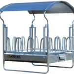 Râtelier à feston 12 places – structure galvanisée robuste pour distribution de fourrage