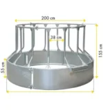 Râtelier anti-gaspillage pour bovins – 15 places, acier galvanisé robuste, réduit les pertes de fourrage – Image 4