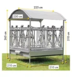 Râtelier bovin avec cornadis – 12 ou 14 places, acier galvanisé, toit réglable – Image 4