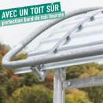Grand râtelier à foin carré XXL – 16 places avec cornadis, structure galvanisée robuste – Image 2